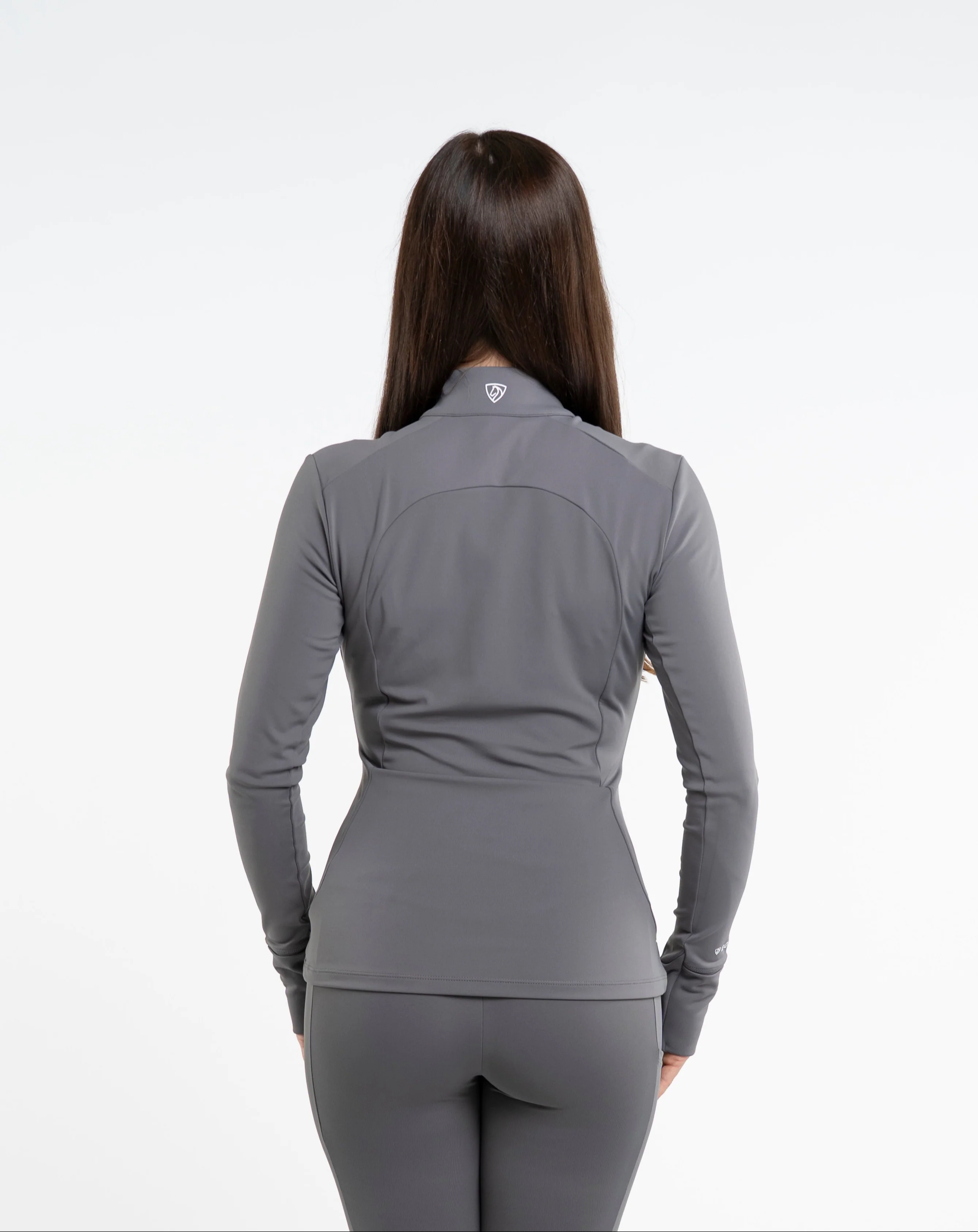 Women's Water Repellent Zip up Top | Grey/White - Image 3
