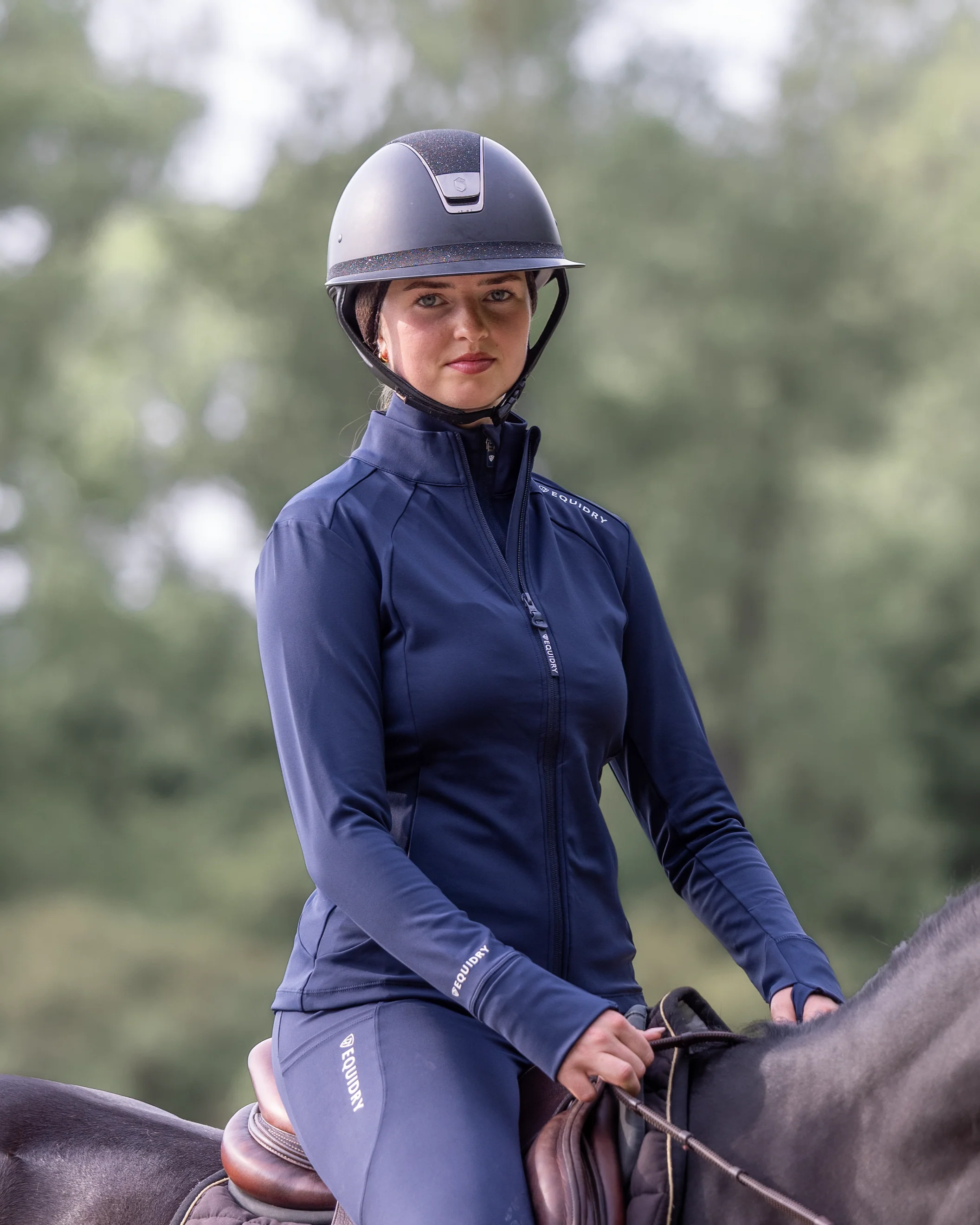 Women's Water Repellent Zip up Top | Navy/White - Image 5