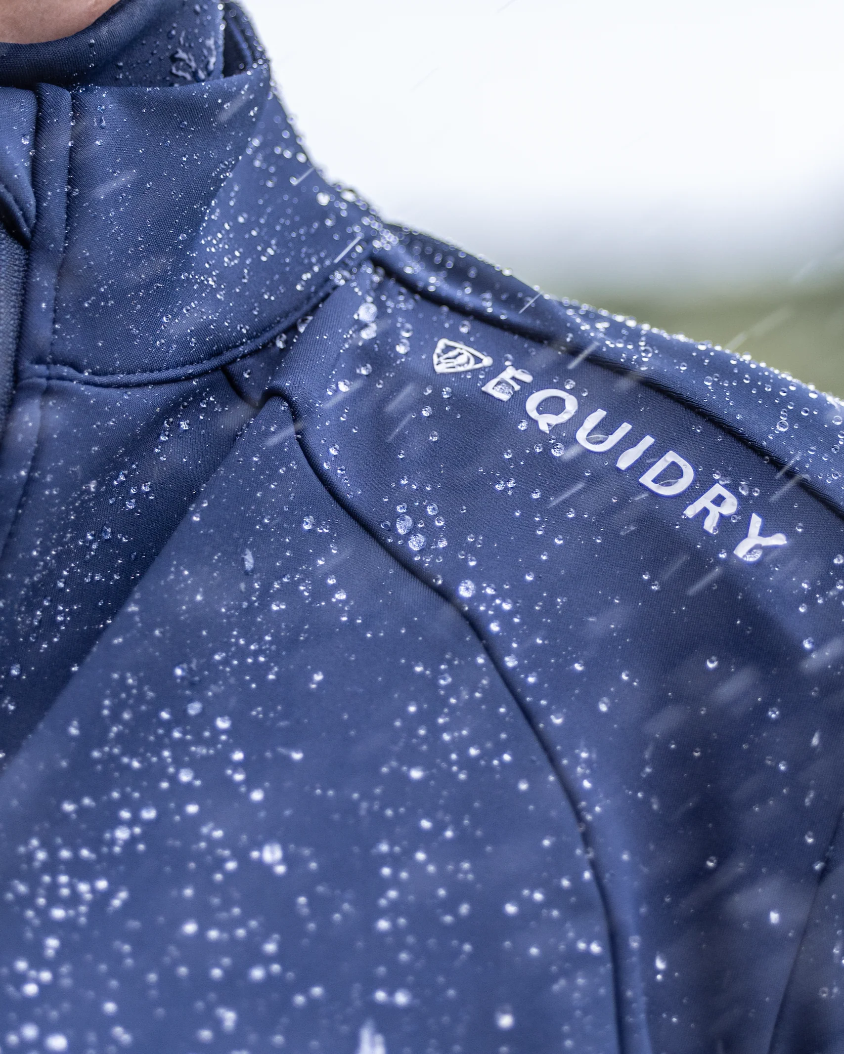 Women's Water Repellent Zip up Top | Navy/White - Image 6