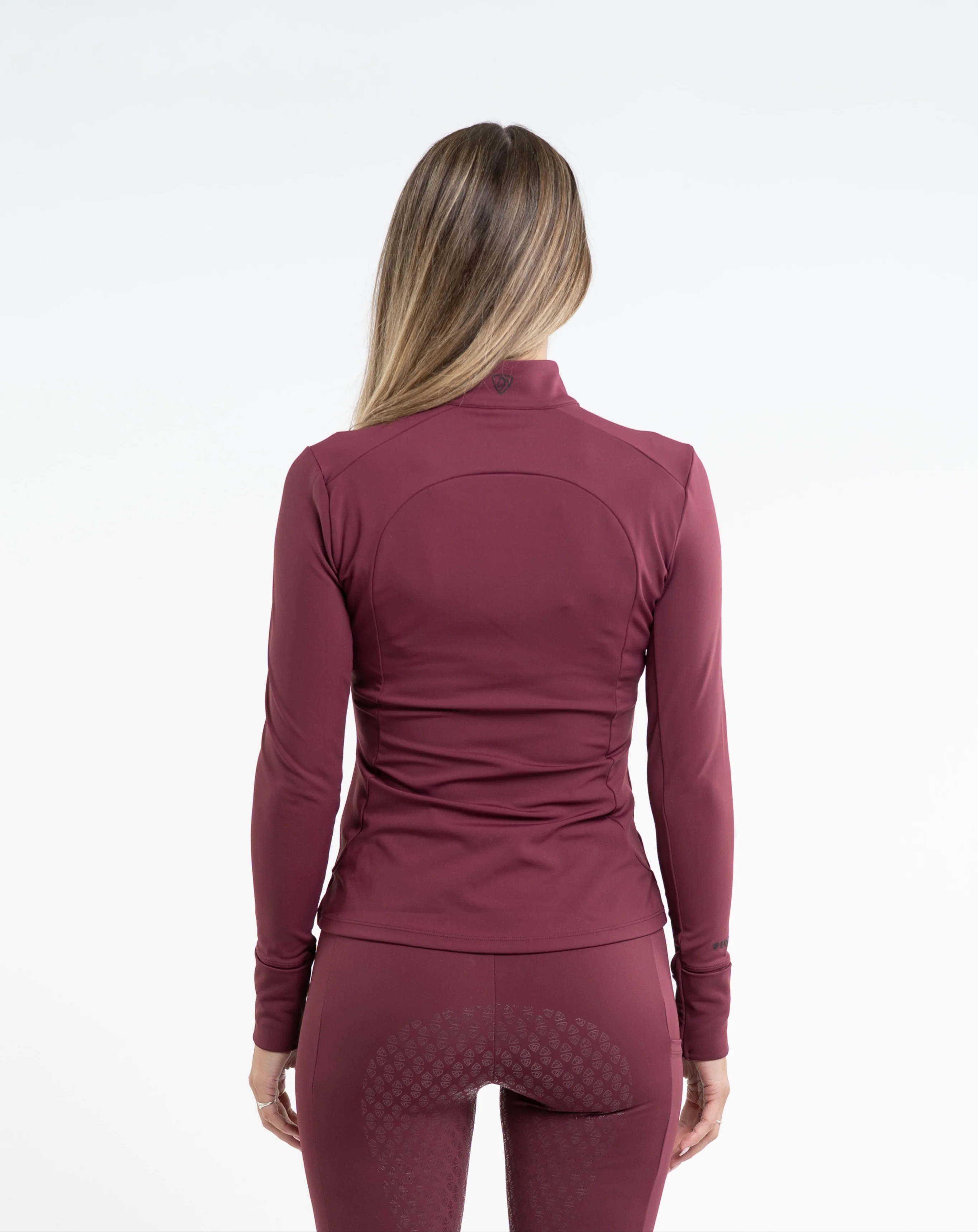 Women's Water Repellent Zip up Top | Plum/Black - Image 3