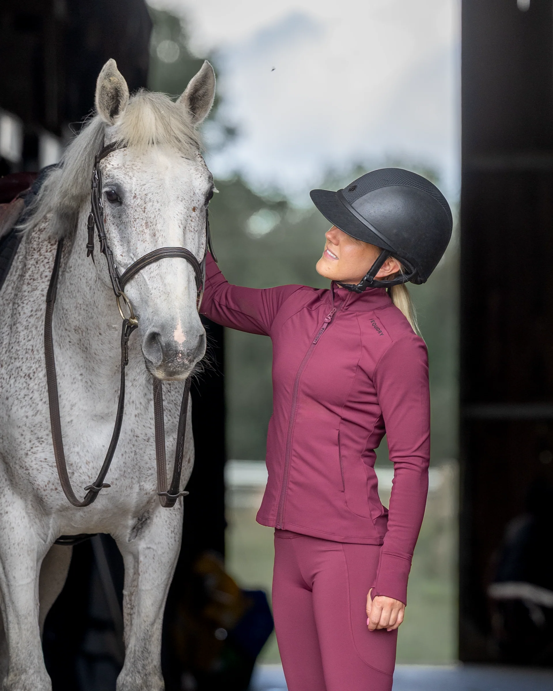 Women's Water Repellent Zip up Top | Plum/Black - Image 5