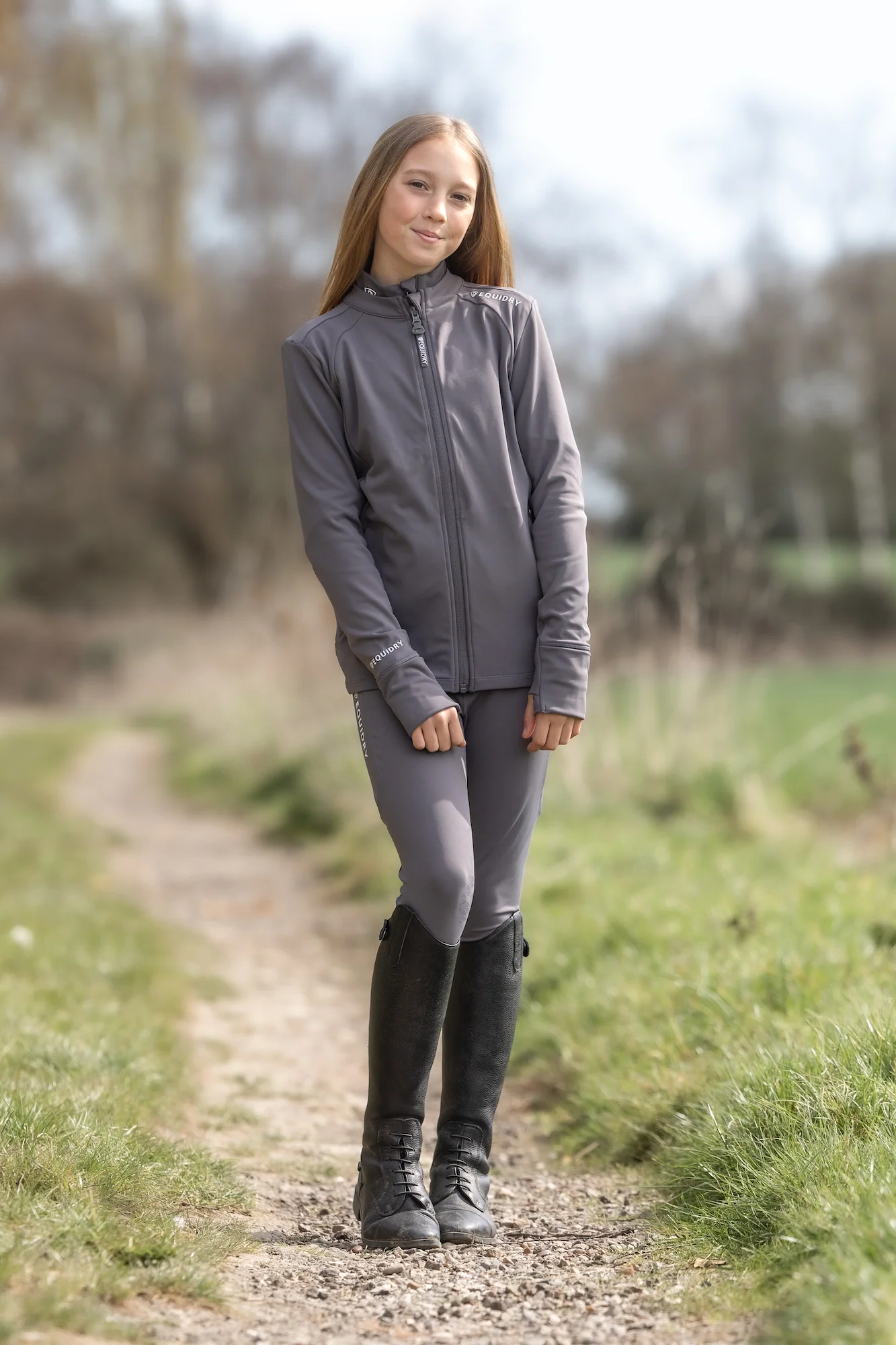 Children's Water Repellent Zip up Top | Grey/White - Image 6