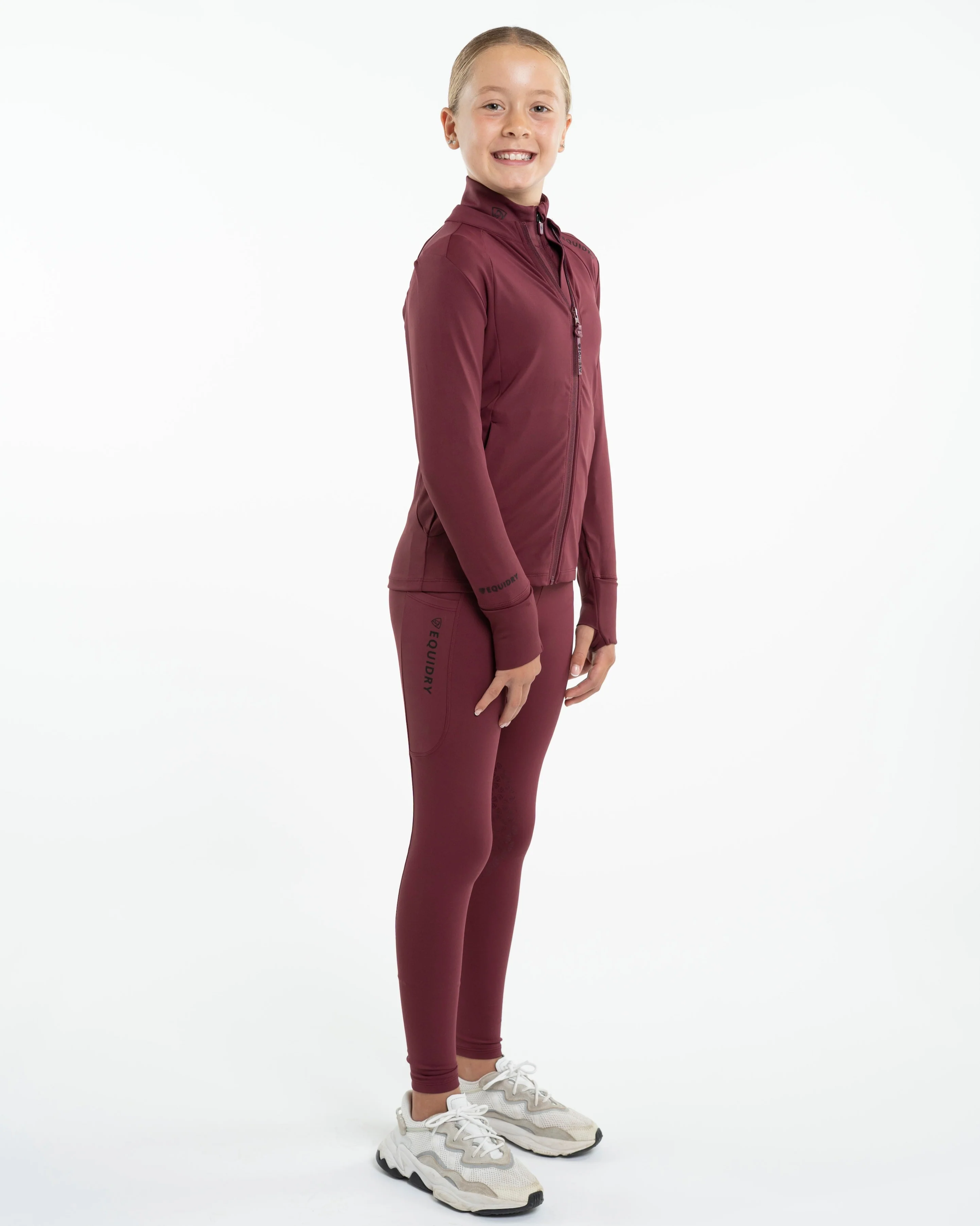 Children's Water Repellent Zip up Top | Plum/Black - Image 5