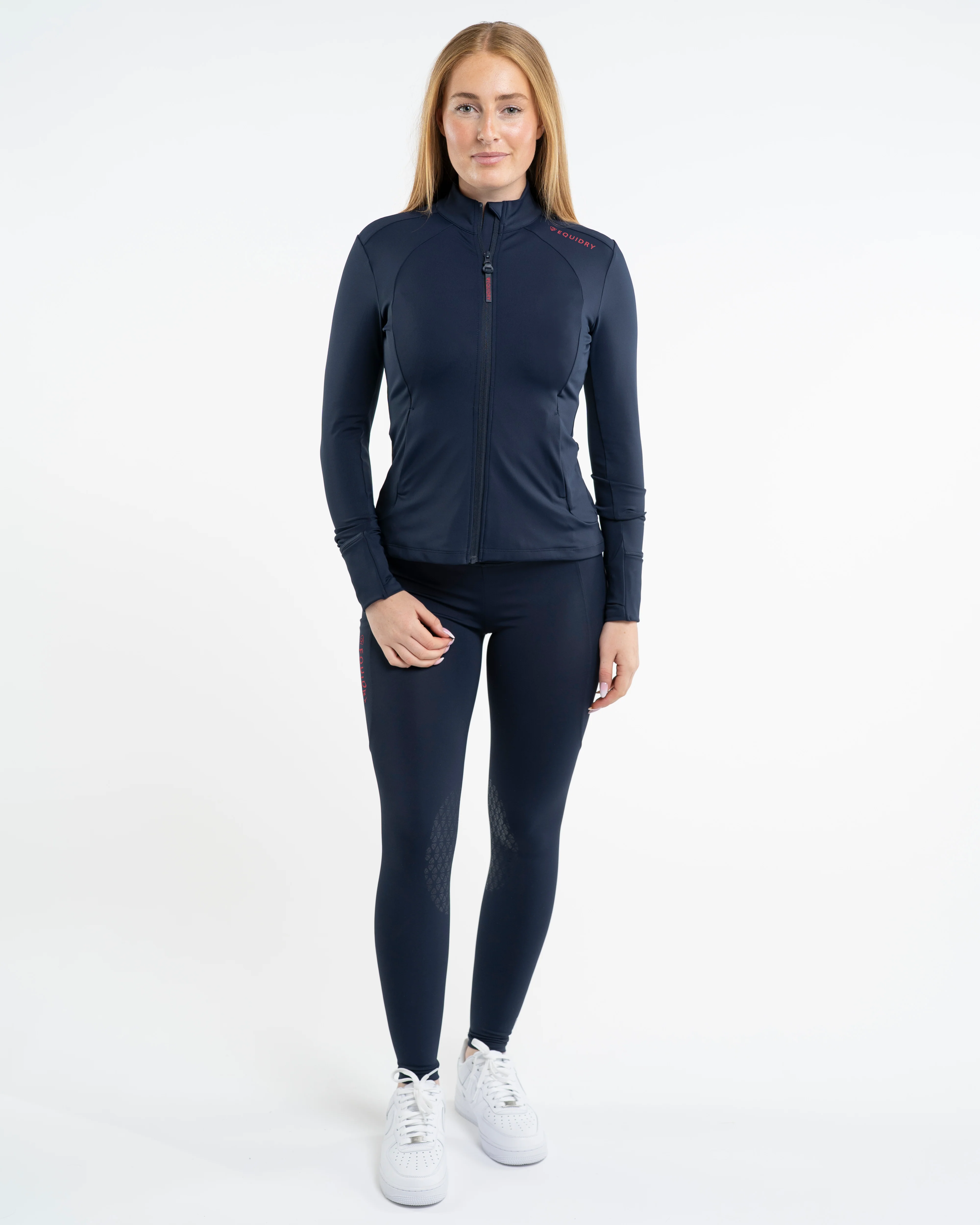 Women's Water Repellent Zip up Top | Navy/Raspberry - Image 3